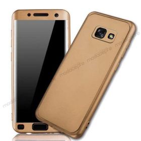 Samsung Galaxy A5 2017 A520 360 Derece Slim Premium Gold Uyumlu Silikon Kılıf