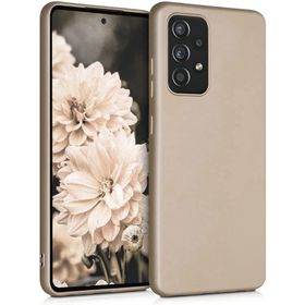 Samsung Galaxy A52s İnce Mat Esnek Silikon Gold Kılıf