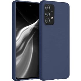 Samsung Galaxy A52s İnce Mat Esnek Silikon Lacivert Kılıf