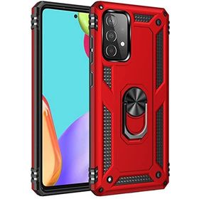 Samsung Galaxy A52s Zırhlı Standlı Mıknatıslı Tank Kapak Kırmızı Kılıf