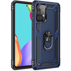 Samsung Galaxy A52s Zırhlı Standlı Mıknatıslı Tank Kapak Lacivert Kılıf
