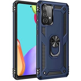 Samsung Galaxy A52s Zırhlı Standlı Mıknatıslı Tank Kapak Lacivert Kılıf