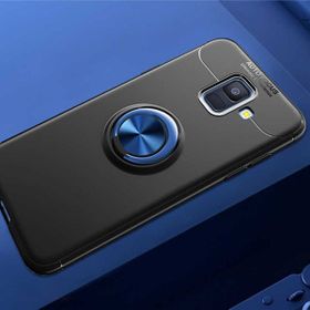 Samsung Galaxy A6 2018 Ravel Yüzüklü Standlı Kapak Uyumlu Silikon Kılıf