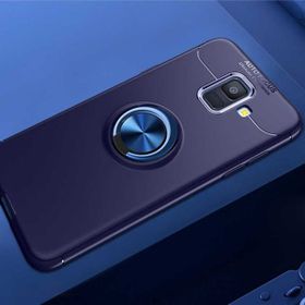 Samsung Galaxy A6 2018 Ravel Yüzüklü Standlı Kapak Uyumlu Silikon Kılıf