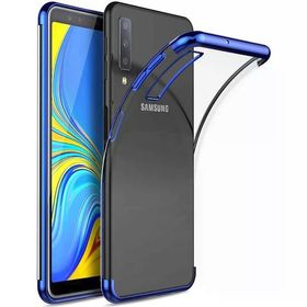 Samsung Galaxy A7 2018 Glitter Mavi Uyumlu Silikon Kılıf