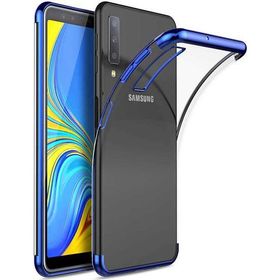 Samsung Galaxy A7 2018 Glitter Mavi Uyumlu Silikon Kılıf