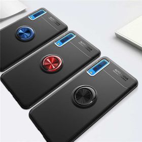 Samsung Galaxy A7 2018 Ravel Yüzüklü Standlı Kapak Uyumlu Silikon Kılıf