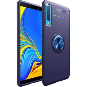 Samsung Galaxy A7 2018 Ravel Yüzüklü Standlı Kapak Uyumlu Silikon Kılıf