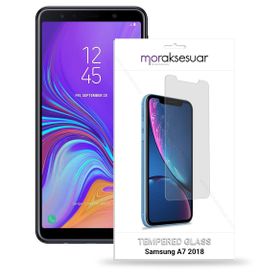 Samsung Galaxy A7 2018 Temperli Ekran Koruyucu Uyumlu Kırılmaz Cam