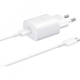 Samsung Galaxy A70 Fast Charging 25W Type-C Çıkışlı Kablolu Beyaz Şarj Aleti
