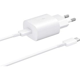 Samsung Galaxy A70 Fast Charging 25W Type-C Çıkışlı Kablolu Beyaz Şarj Aleti