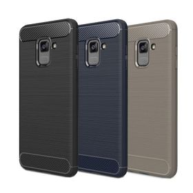 Samsung Galaxy A8 2018 Karbon Fiber Kapak Uyumlu Silikon Kılıf