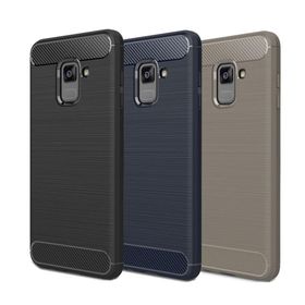 Samsung Galaxy A8 2018 Karbon Fiber Kapak Uyumlu Silikon Kılıf