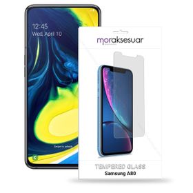 Samsung Galaxy A80 Temperli Ekran Koruyucu Uyumlu Kırılmaz Cam