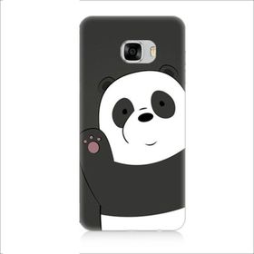 Samsung Galaxy C7 Sevimli Panda Desenli Silikon Kılıf