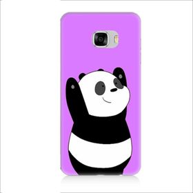 Samsung Galaxy C7 Sevimli Panda Desenli Silikon Kılıf