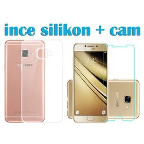 Samsung Galaxy C9 Pro İnce Şeffaf Silikon Kırılmaz Cam Cep Telefonu Kılıfı