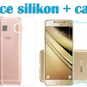 Samsung Galaxy C9 Pro İnce Şeffaf Silikon Kırılmaz Cam Cep Telefonu Kılıfı