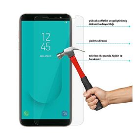 Samsung Galaxy J4 Plus Ekran Koruyucu Uyumlu Kırılmaz Cam