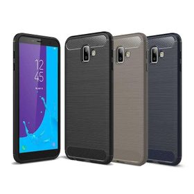 Samsung Galaxy J6 Plus Karbon Fiber Rugged Armor Uyumlu Silikon Kılıf