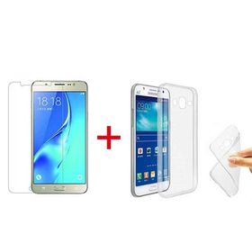 Samsung Galaxy J7 Core Şeffaf Silikon Ekran Koruyucu Cam Cep Telefonu Kılıfı