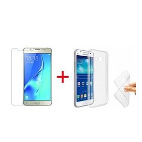 Samsung Galaxy J7 Core Şeffaf Silikon Ekran Koruyucu Cam Cep Telefonu Kılıfı