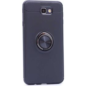 Samsung Galaxy J7 Prime Ravel Yüzüklü Standlı Kapak Uyumlu Silikon Kılıf