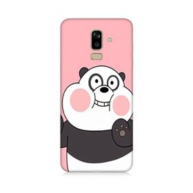 Samsung Galaxy J8 Sevimli Panda Desenli Silikon Kılıf