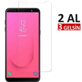 Samsung Galaxy J8 Temperli Ekran Koruyucu Silikon Kılıf