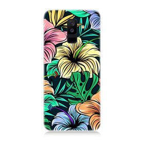 Samsung Galaxy J8 Uyumlu Çiçek Deseni Baskılı Silikon Kılıf