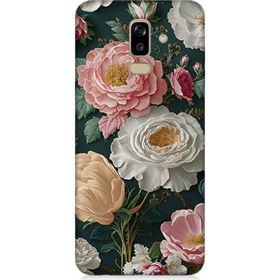 Samsung Galaxy J8 Uyumlu Çiçek Deseni Baskılı Silikon Kılıf