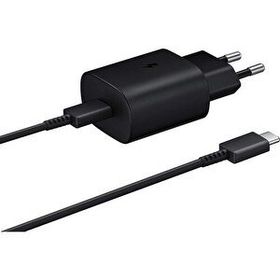 Samsung Galaxy M32 Fast Charging 25W Type-C Çıkışlı Kablolu Siyah Şarj Aleti