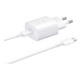 Samsung Galaxy M33 5G Fast Charging 25W Type-C Çıkışlı Kablolu Beyaz Şarj Aleti