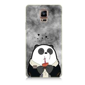 Samsung Galaxy Note 4 Uyumlu Sevimli Panda Baskılı Silikon Kılıf