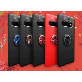 Samsung Galaxy S10 Plus Ravel Yüzüklü Standlı Kapak Uyumlu Silikon Kılıf