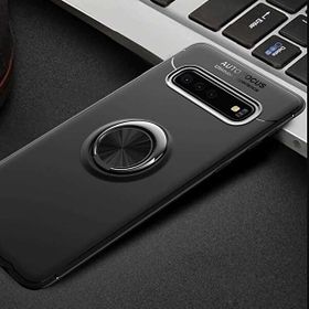 Samsung Galaxy S10 Plus Ravel Yüzüklü Standlı Kapak Uyumlu Silikon Kılıf