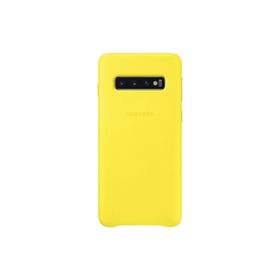 Samsung Galaxy S10 Sarı Deri Kılıf