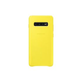 Samsung Galaxy S10 Sarı Deri Kılıf