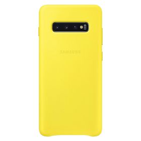 Samsung Galaxy S10 Sarı Deri Kılıf