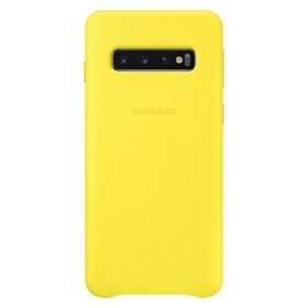 Samsung Galaxy S10 Sarı Deri Kılıf