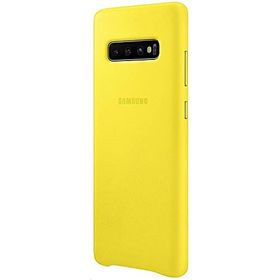 Samsung Galaxy S10 Sarı Deri Kılıf