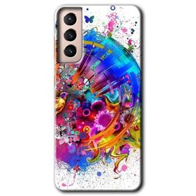 Samsung Galaxy S21 4K Clock Baskılı Uyumlu Silikon Kılıf