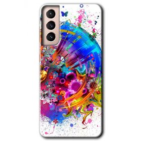 Samsung Galaxy S21 4K Clock Baskılı Uyumlu Silikon Kılıf