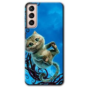 Samsung Galaxy S21 Çılgın Kedi Baskılı Uyumlu Silikon Kılıf