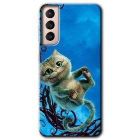 Samsung Galaxy S21 Çılgın Kedi Baskılı Uyumlu Silikon Kılıf