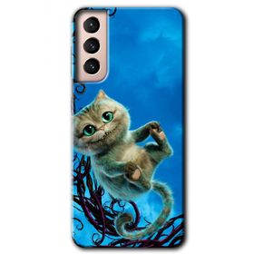 Samsung Galaxy S21 Çılgın Kedi Baskılı Uyumlu Silikon Kılıf