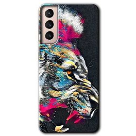 Samsung Galaxy S21 Colorfull Aslan Baskılı Uyumlu Silikon Kılıf