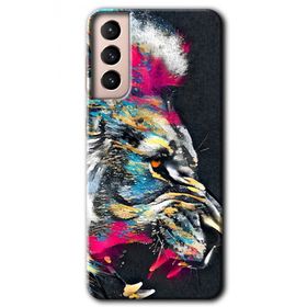 Samsung Galaxy S21 Colorfull Aslan Baskılı Uyumlu Silikon Kılıf