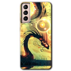 Samsung Galaxy S21 Digital Dragon Baskılı Uyumlu Silikon Kılıf