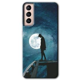 Samsung Galaxy S21 Dolunay Yalnızlık Baskılı Uyumlu Silikon Kılıf